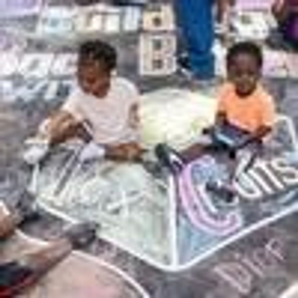 Children at a rally for the child tax credit