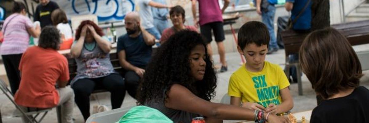 Ahead of Independence Referendum, Catalan Citizens Occupy Polling Stations