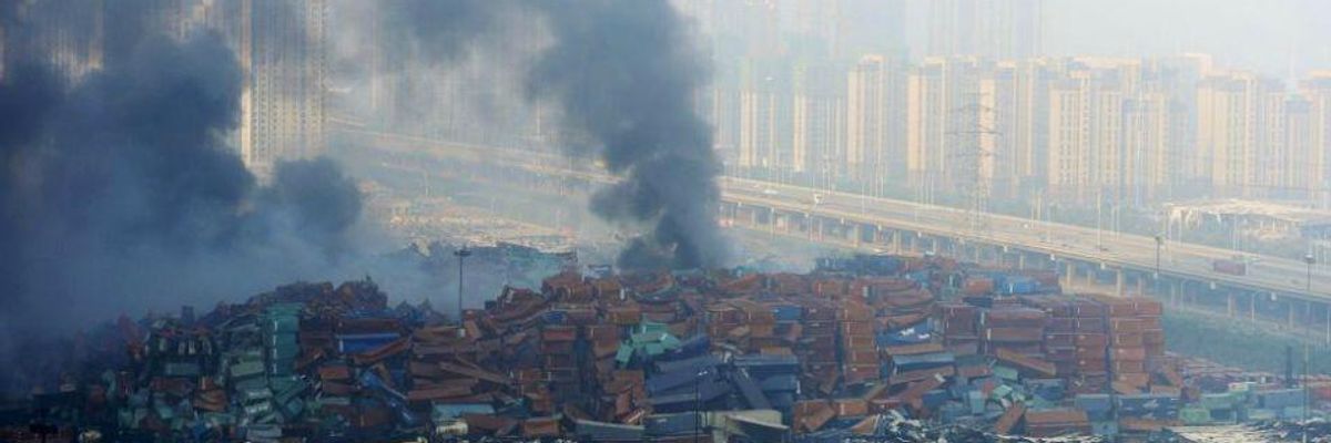 Fears of Airborne Toxins Mount After Massive Port Explosions in China