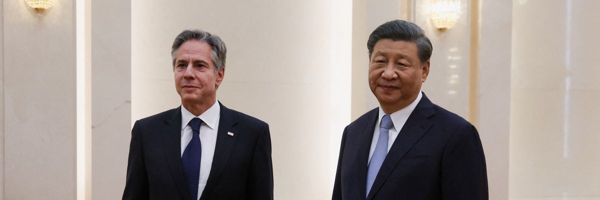 Chinese President Xi Jinping receives U.S. Secretary of State Antony Blinken prior to their meeting