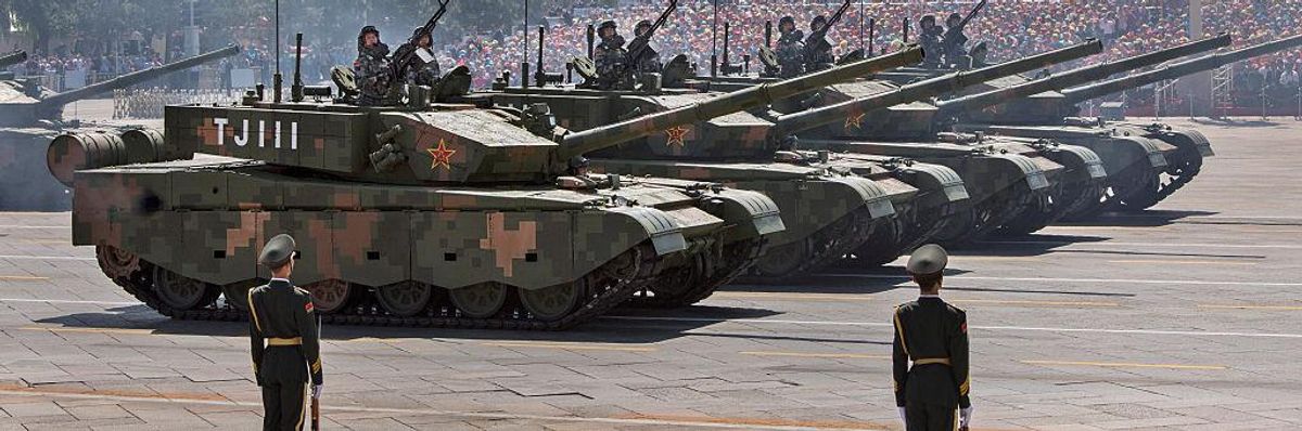 Chinese tanks on parade