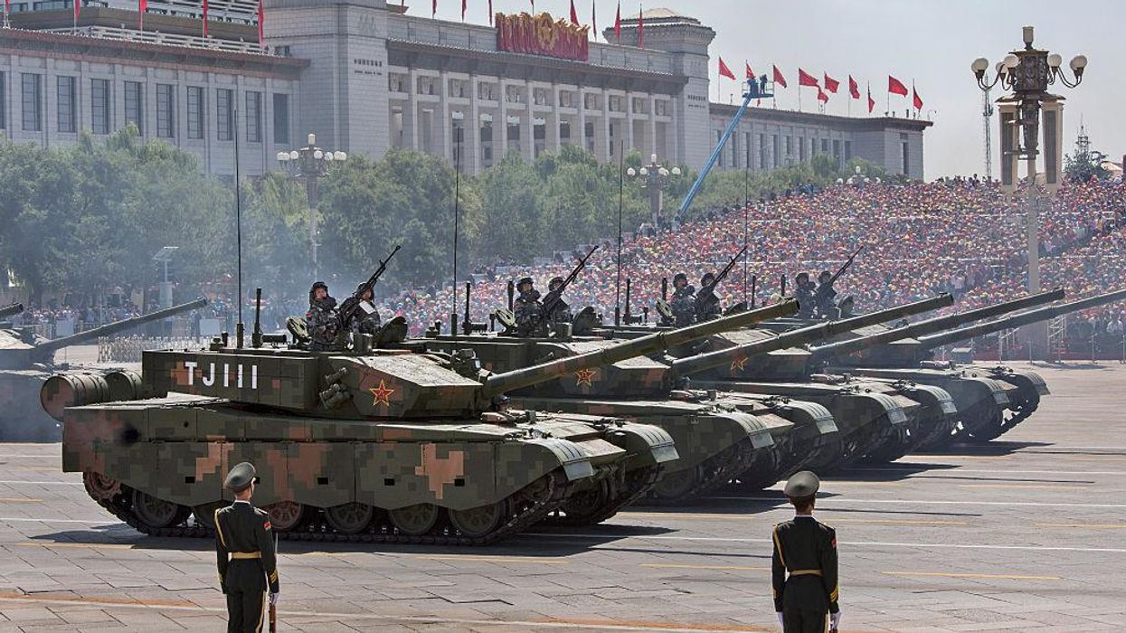 Chinese tanks on parade