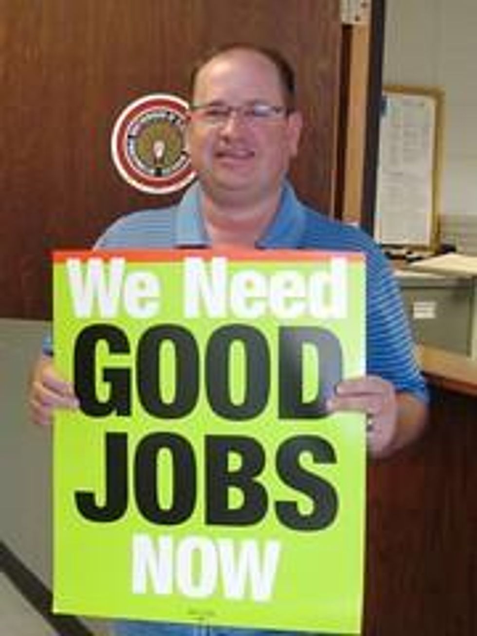 Chris Gulbrandson of IBEW Local 430 encourages congress to act on a meaningful jobs bill.