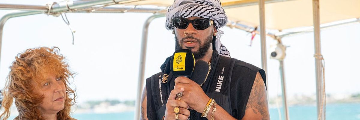 Chris Smalls aboard the Handala