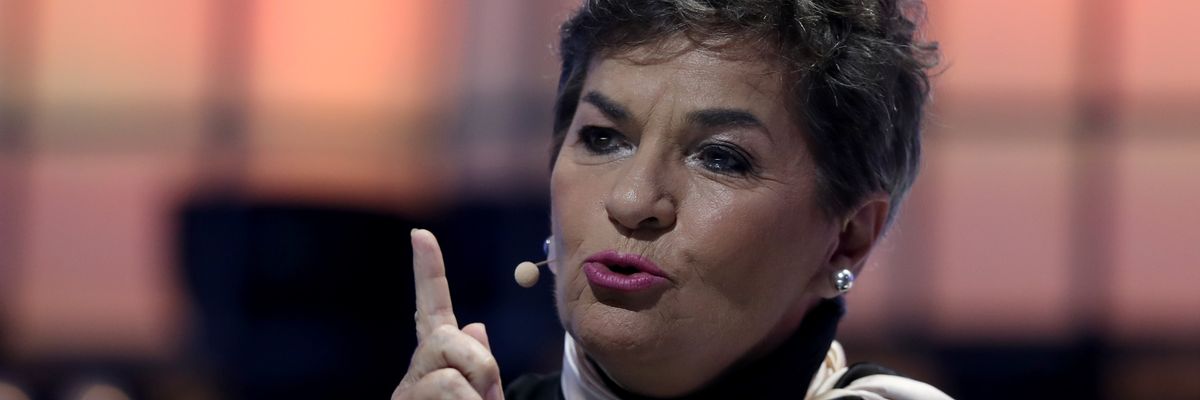 Christiana Figueres speaks during the Web Summit conference