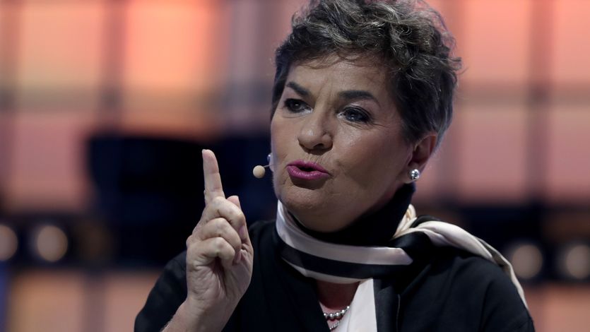 Christiana Figueres speaks during the Web Summit conference