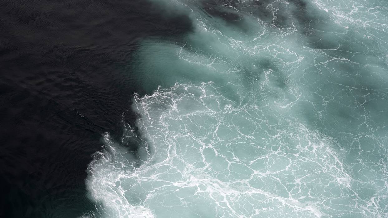 Churning ocean waters.