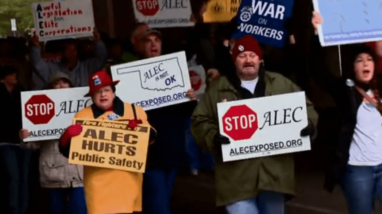 Citizens protesting ALEC