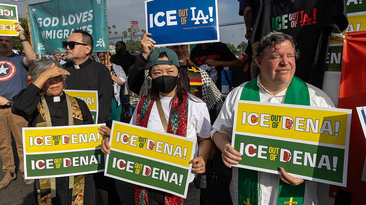 Clergy protest ICE activity in Pasadena.