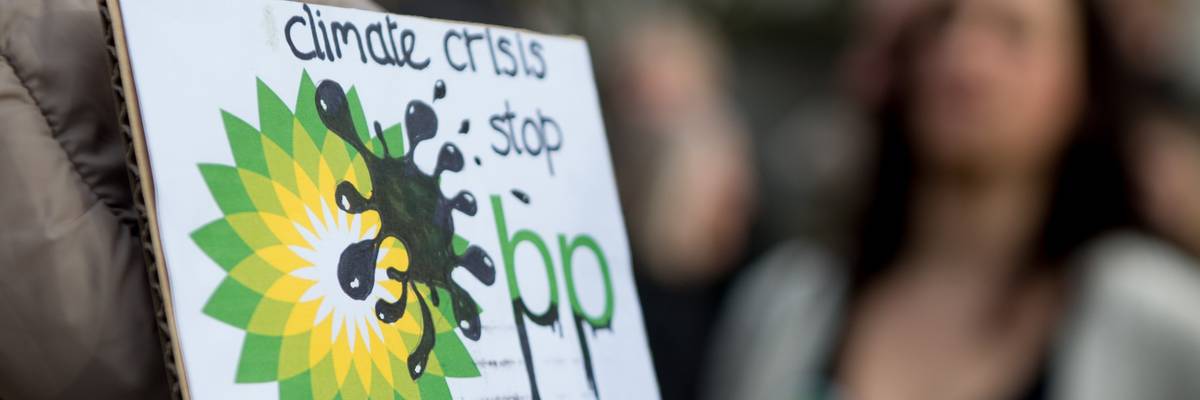 Climate activists protest BP