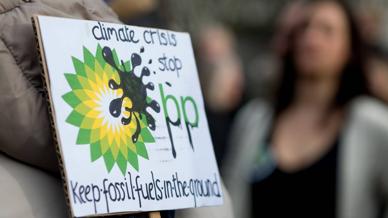 Climate activists protest BP