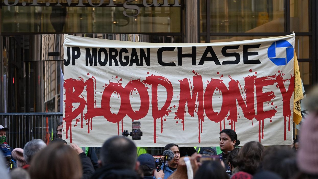 Climate demo outside JP Morgan Chase