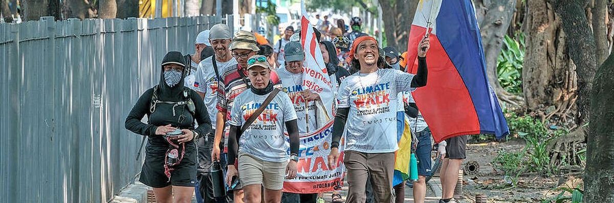 Climate Justice walkers in teh Philippines.