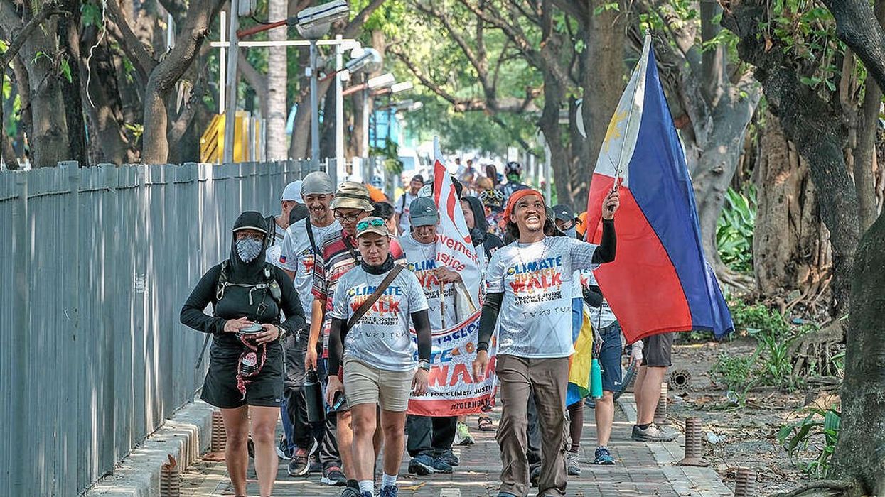 Climate Justice walkers in teh Philippines.