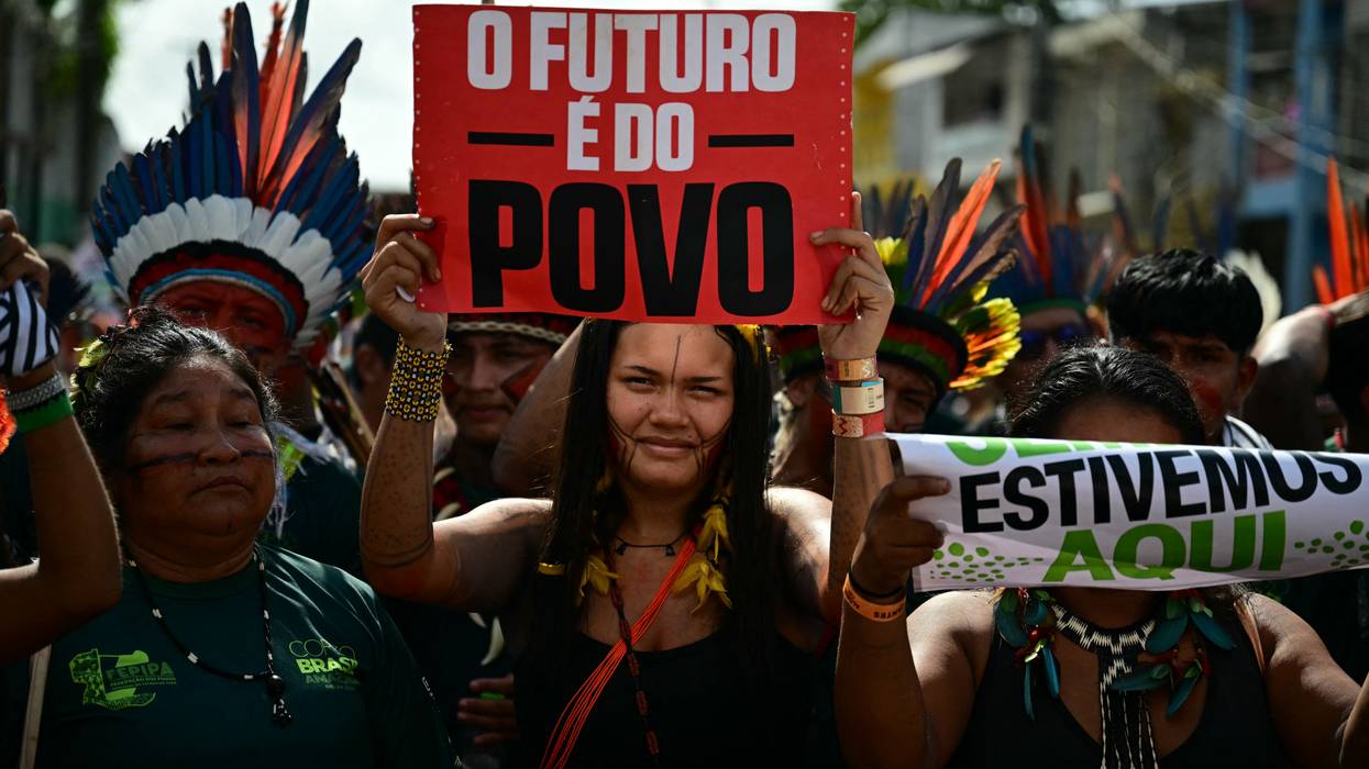 Climate protest in Belem, Brazil