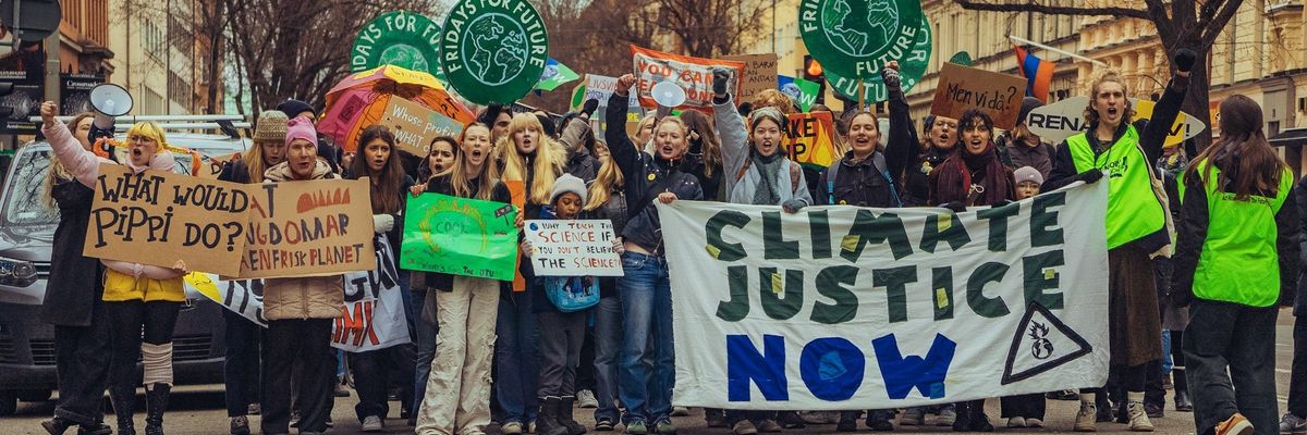 Climate strikers in Stockholm.