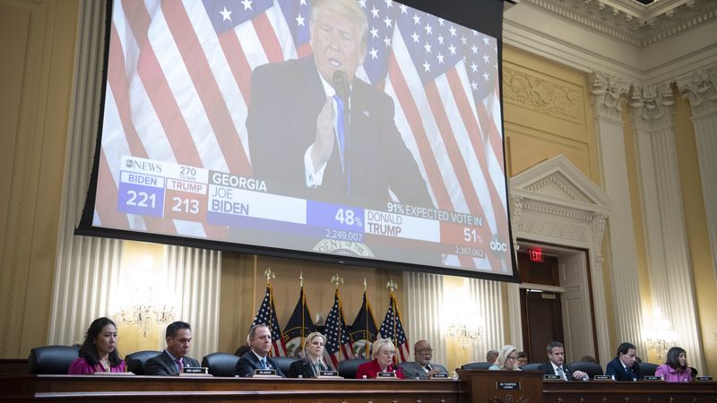 Clip of video of Trump speaking on January 6, 2021.