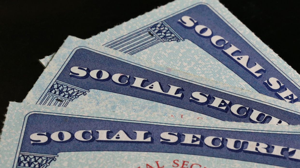 Close-up of social security cards.