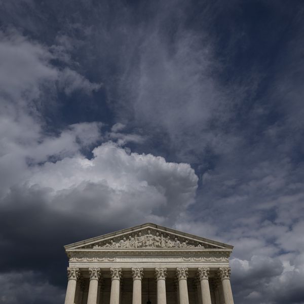 Clouds mass above Supreme Court.