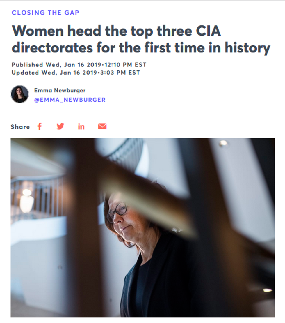 CNBC: Women head the top three CIA directorates for the first time in history