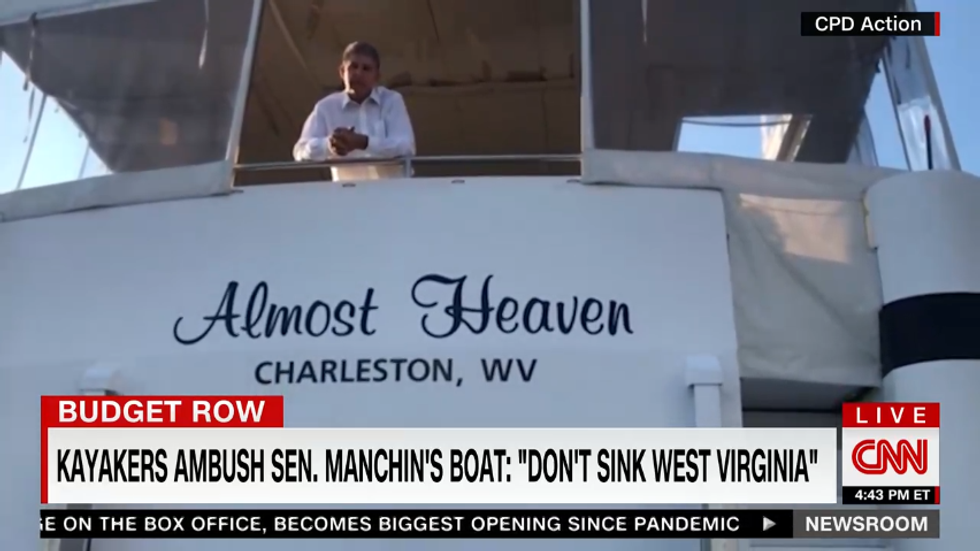 CNN: Kayakers Ambush Sen. Manchin's Boat