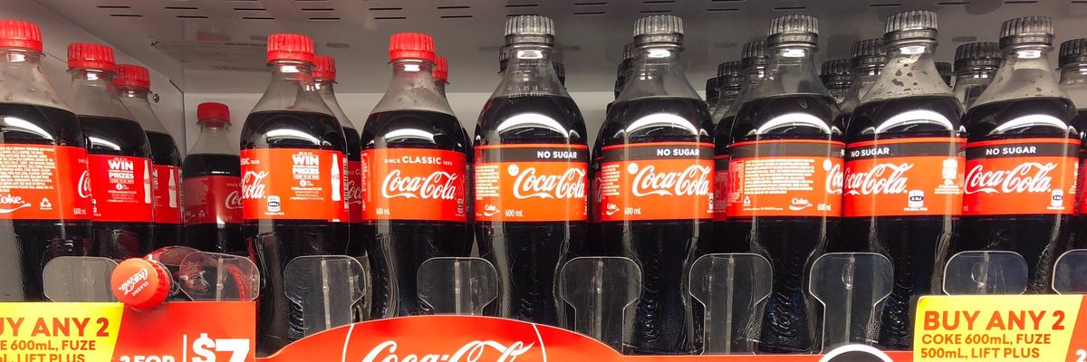 Coca-Cola bottles on sale