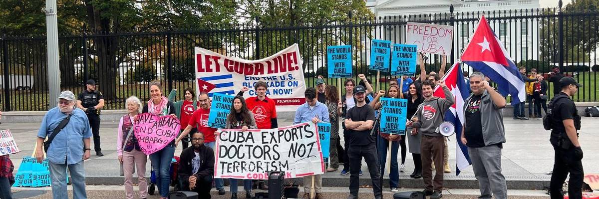 CodePink Cuba protest at the White House
