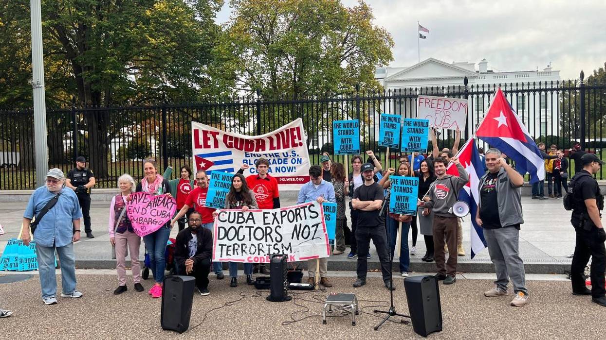 CodePink Cuba protest at the White House