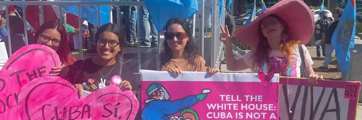 CodePink members protest the US blockade of Cuba