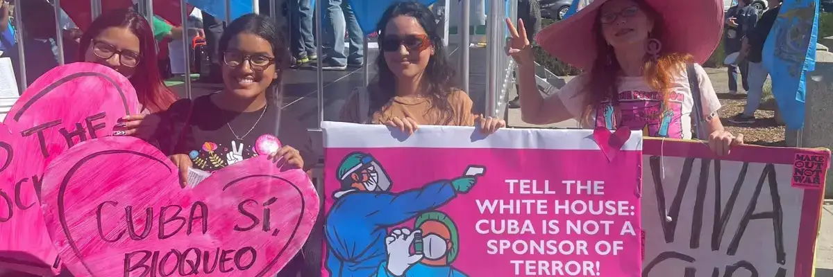 CodePink members protest the US blockade of Cuba