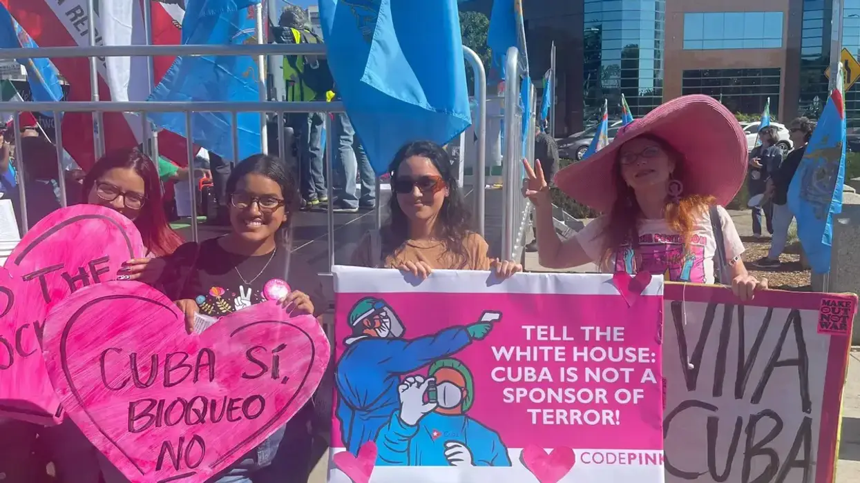 CodePink members protest the US blockade of Cuba