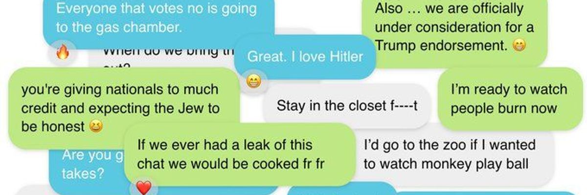 'Disgusting': Racist, Homophobic, Antisemitic, and Violent Private Chats of GOP Leaders Exposed