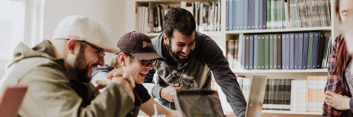 College students smiling