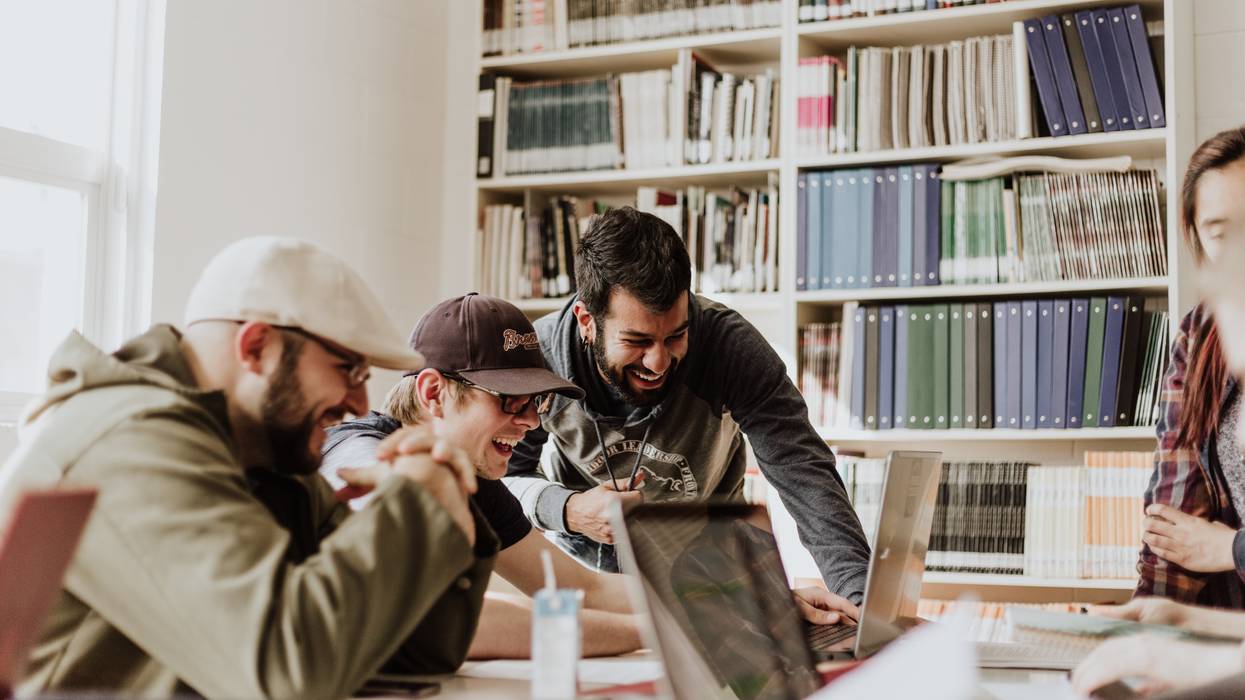 College students smiling