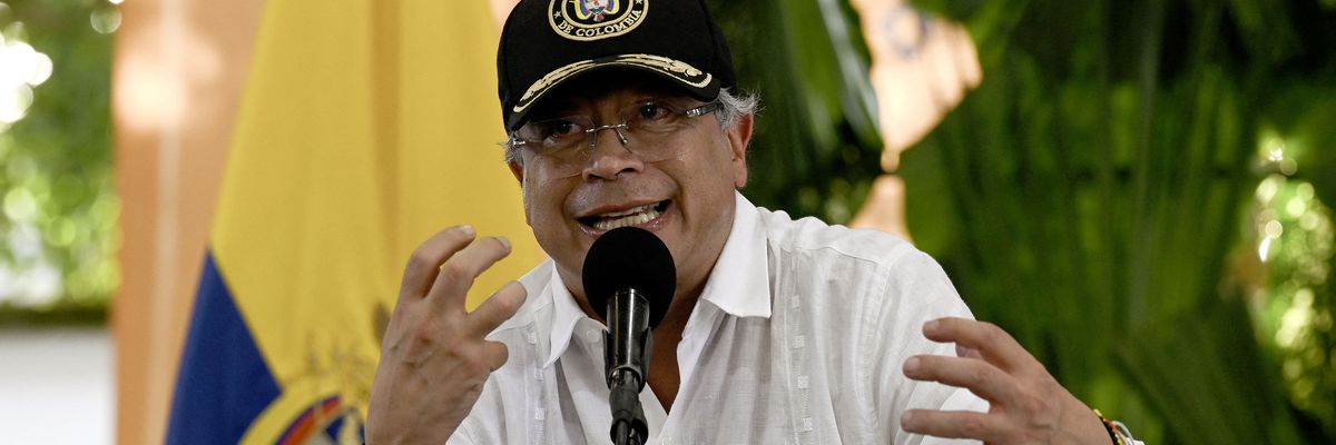 Colombian President Gustavo Petro speaks