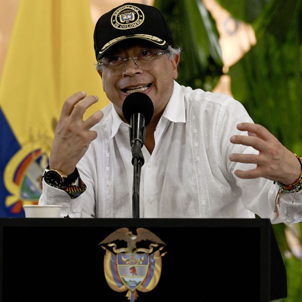 Colombian President Gustavo Petro speaks