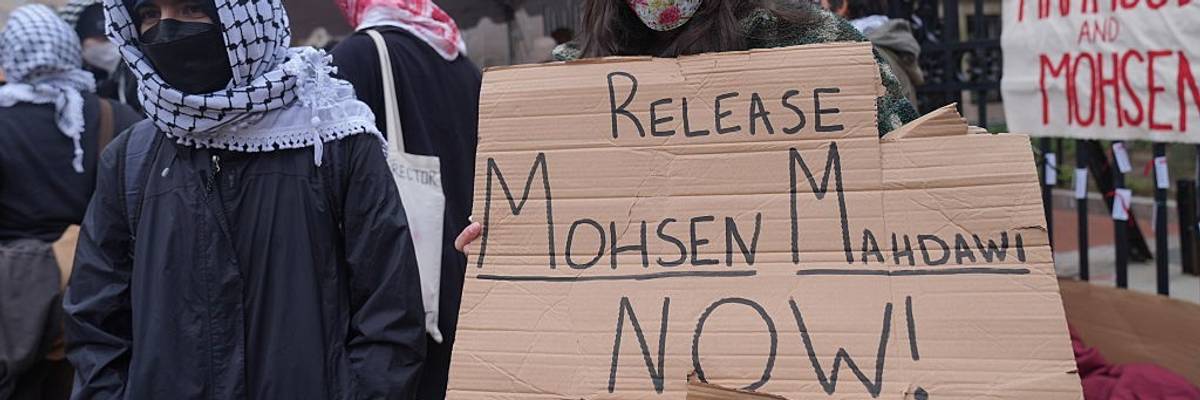 Columbia University students protest ICE and the university in New York