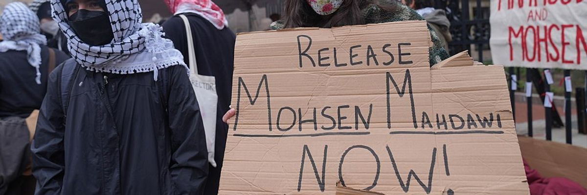 Columbia University students protest ICE and the university in New York