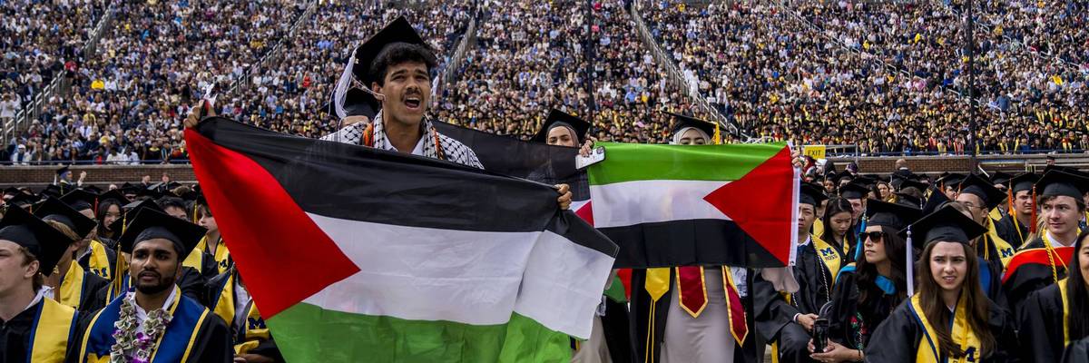 Commencement Ceremony Held At University Of Michigan Amid Ongoing Pro Palestinian Protests On Campus