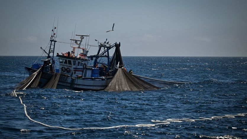 Commercial fishing boat at sea