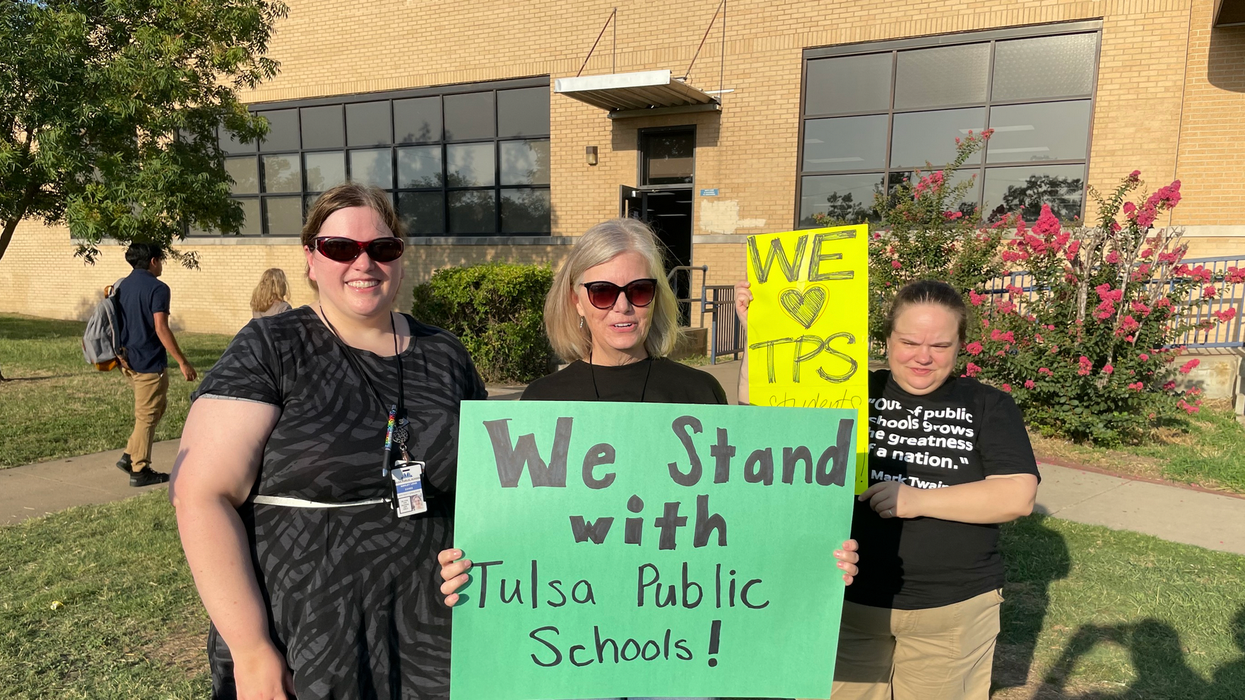 Community members attend a rally in support of Tulsa, Oklahoma schools