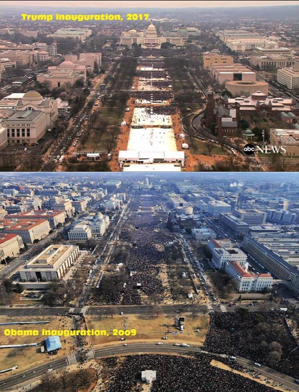 Comparison of Trump and Obama inaugural crowds