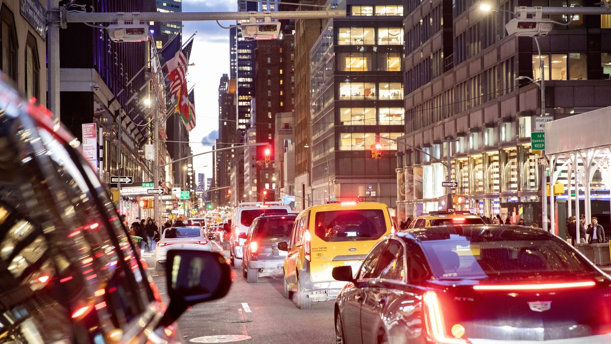 Congestion pricing plate readers are installed over Lexington Avenue on December 18, 2023 in New York City.