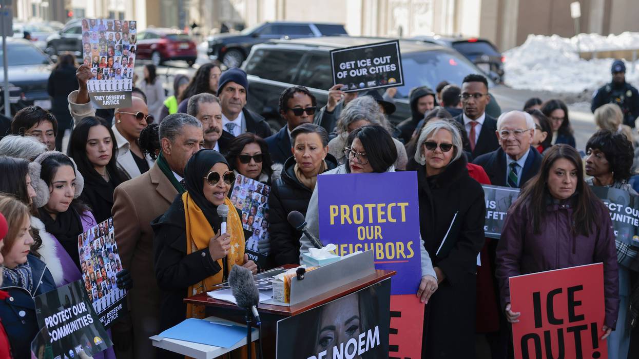 Congressional Hispanic Caucus Rallies Outside ICE Headquarters Demanding Noem's Firing