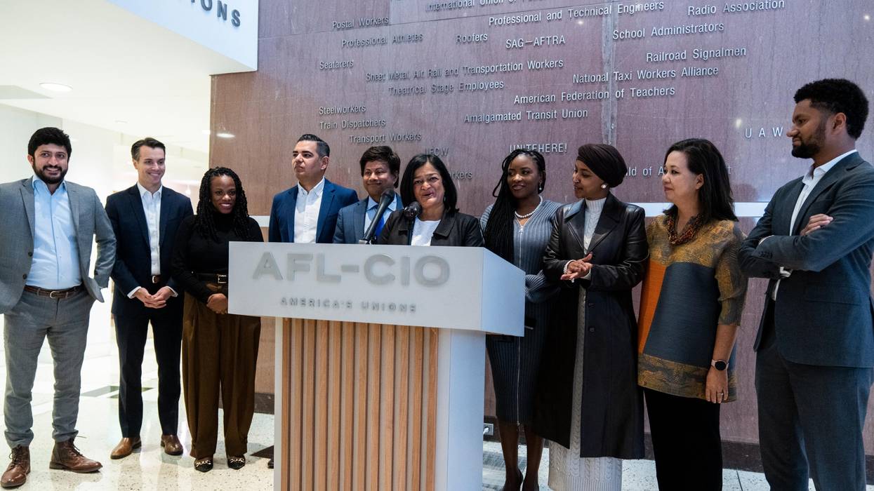 Congressional Progressive Caucus Chair Rep. Pramila Jayapal (D-Wash.) speaks during a news conference with newly elected incoming members of the CPC