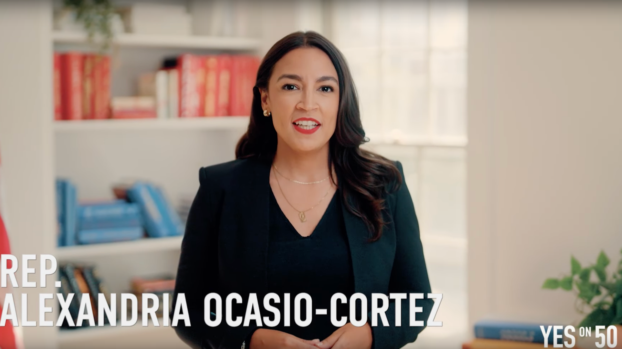Congresswoman Alexandria Ocasio-Cortez appeared in a video endorsing California's Proposition 50