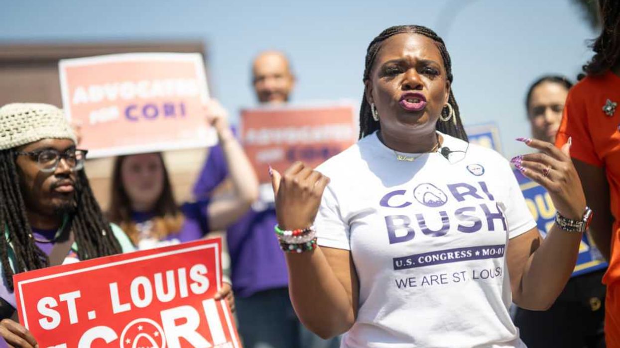 Congresswoman Cori Bush visits polls during Missouri's Primary Election