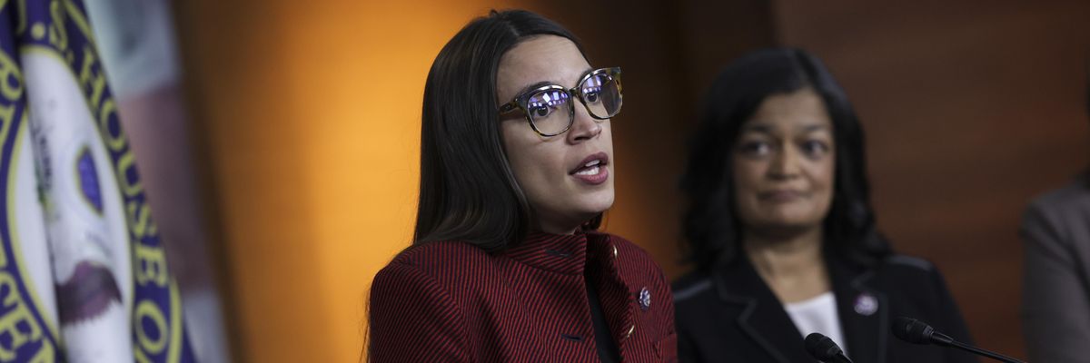 Congresswomen Alexandria Ocasio-Cortez and Pramila Jayapal