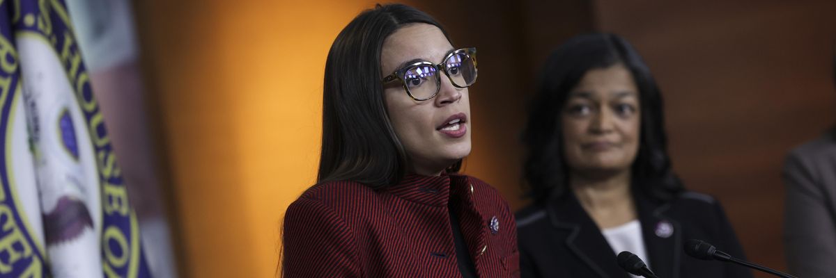 Congresswomen Alexandria Ocasio-Cortez and Pramila Jayapal