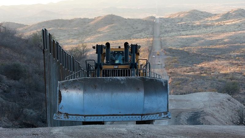Construction continues along the border wall